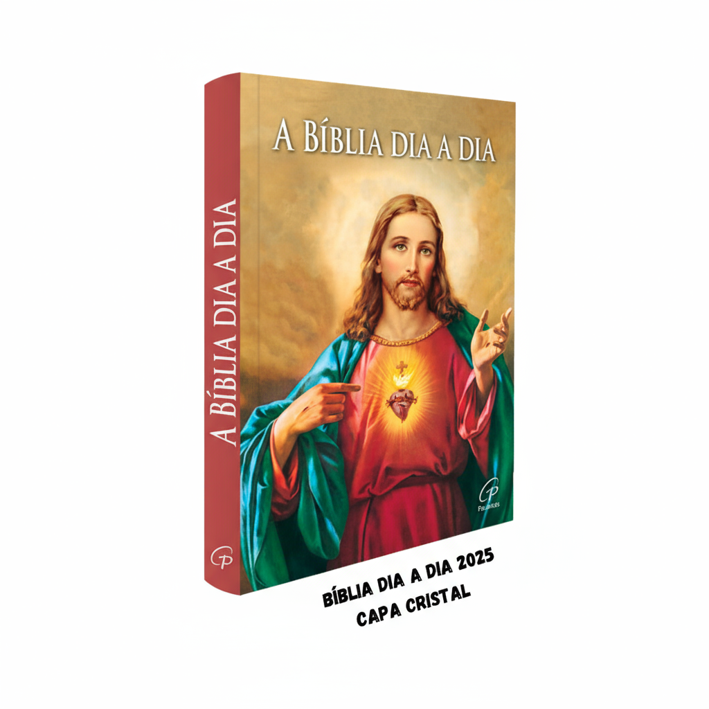 BÍBLIA DIA A DIA 2025 – CAPA CRISTAL – CORAÇÃO DE JESUS