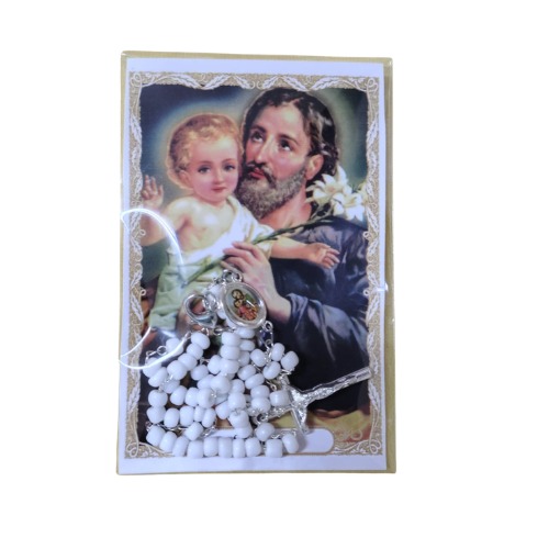 Kit São José oração e terço para carro