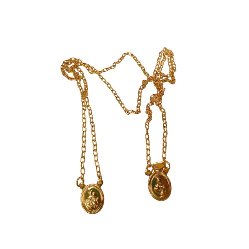 Escapulário Oval folheado ouro