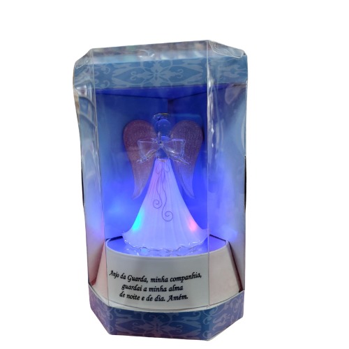 Anjo cristal abajur com luz – rosa e azul