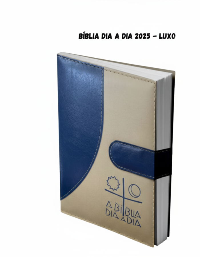 Bíblia Dia A Dia 2025 – Luxo – Azul/areia (lingueta)
